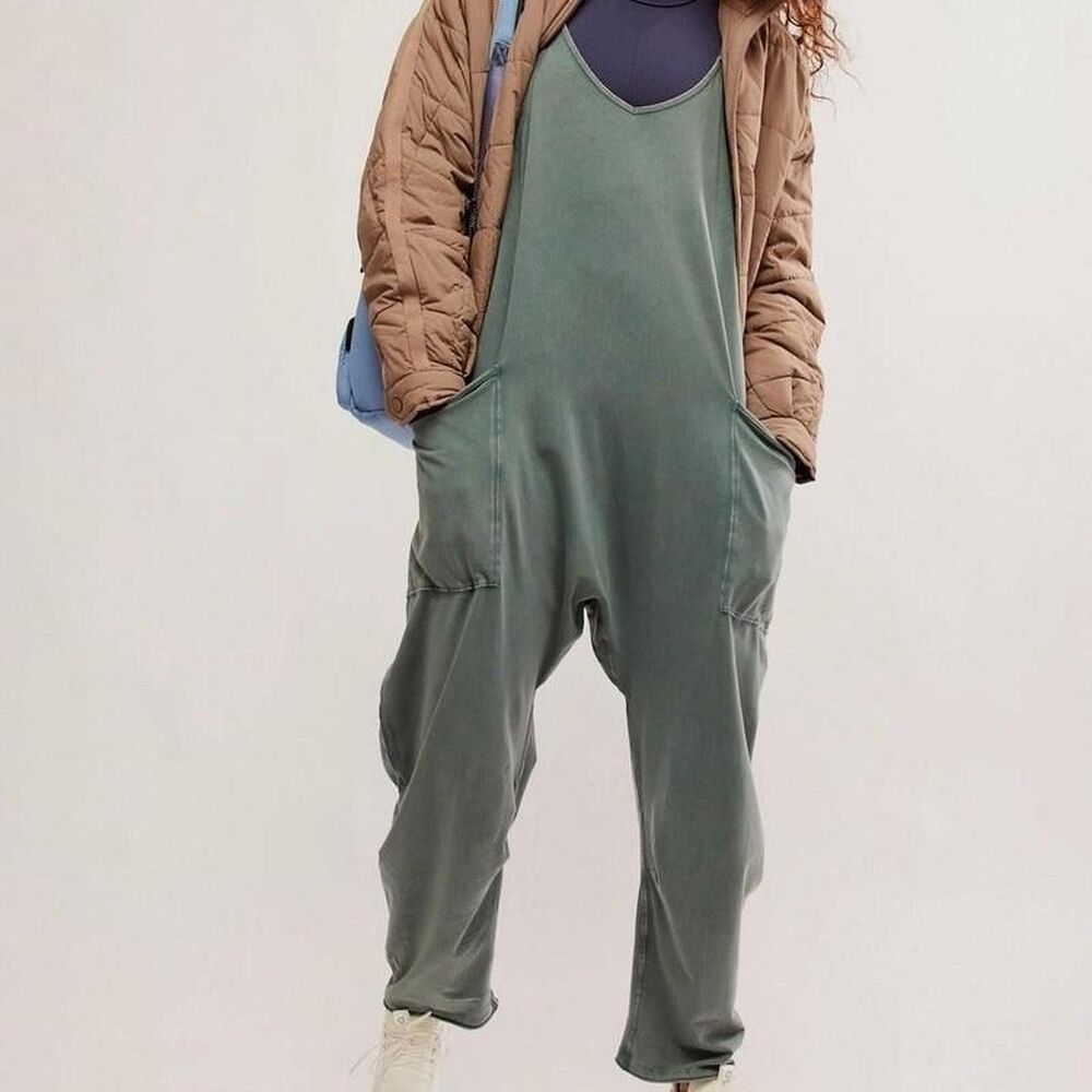 Free-people Women's Green and Khaki Jumpsuit